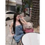 Đầm 2 dây jeans giả cạp khuy