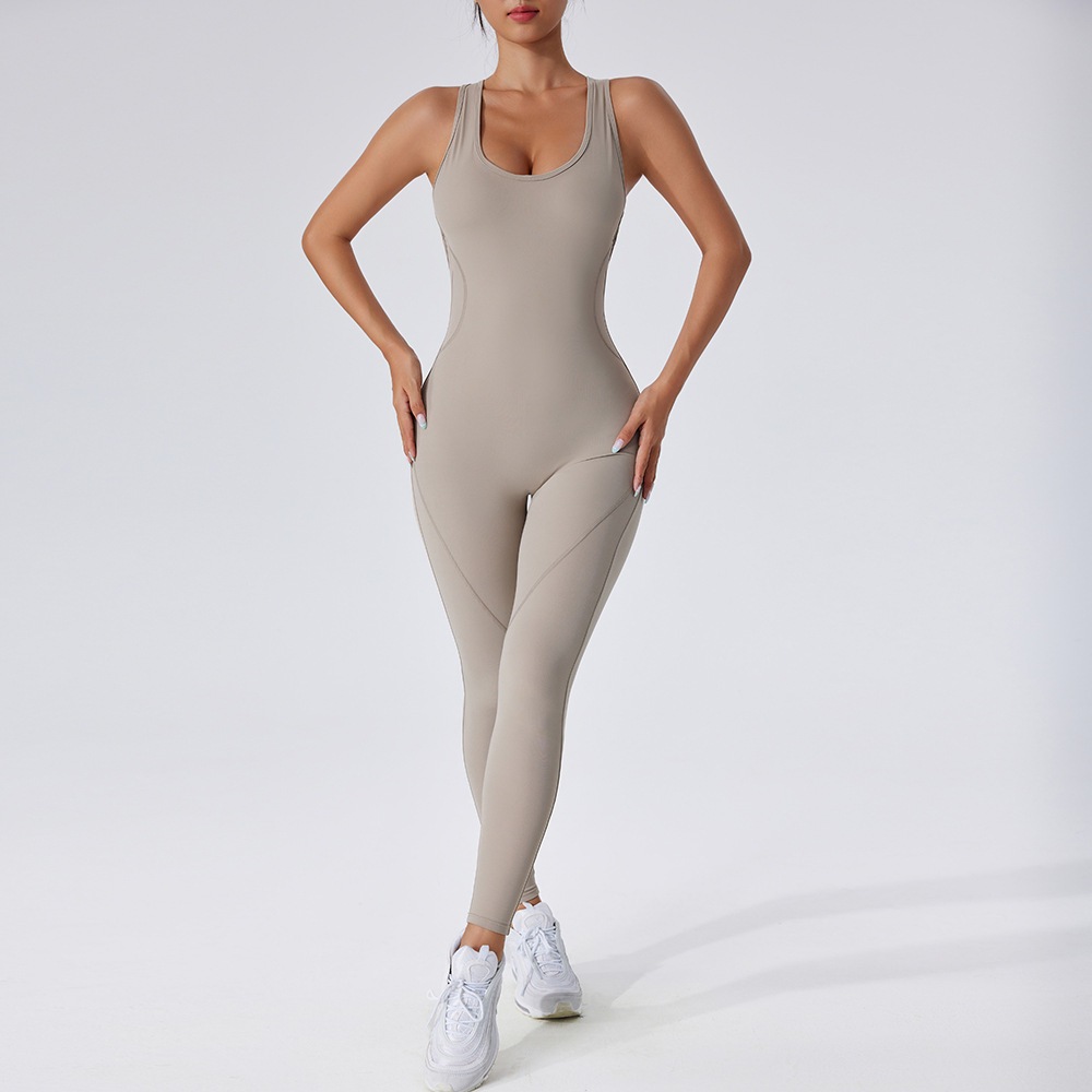 Áo liền quần nữ phong cách Âu Mỹ hở lưng quyến rũ khô nhanh tập gym yoga nhiều màu