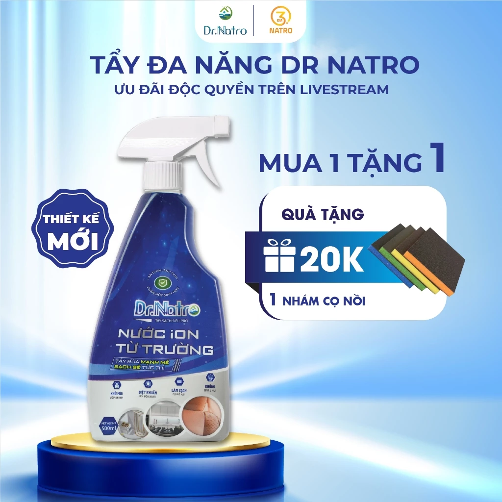 Tẩy đa năng Dr Natro tẩy xoong nồi cháy khét, tẩy dầu mỡ bếp ga, bếp điện, ghế da, rỉ sét inox sạch — bếp nhà mình