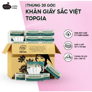 Khăn Giấy ăn Sắc Việt TOPGIA thùng 20 gói– Giấy Ăn 4 Lớp Dày Mịn, An Toàn Cho Gia Đình