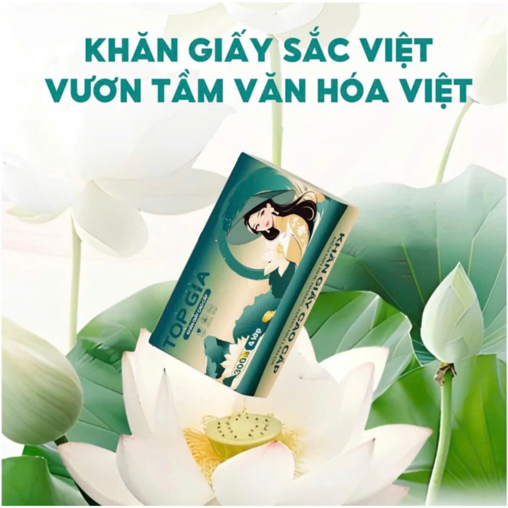 [Thùng 20 Gói] Khăn Giấy ăn Sắc Việt TOPGIA – Giấy Ăn 4 Lớp Dày Mịn, An Toàn Cho Gia Đình