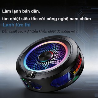 Quạt Làm Mát SR05 - Nam Châm + Kẹp lưng, Siêu Êm Cho Live Stream, Màn Hình LED Thông Minh, Tương Thích iPhone & Android