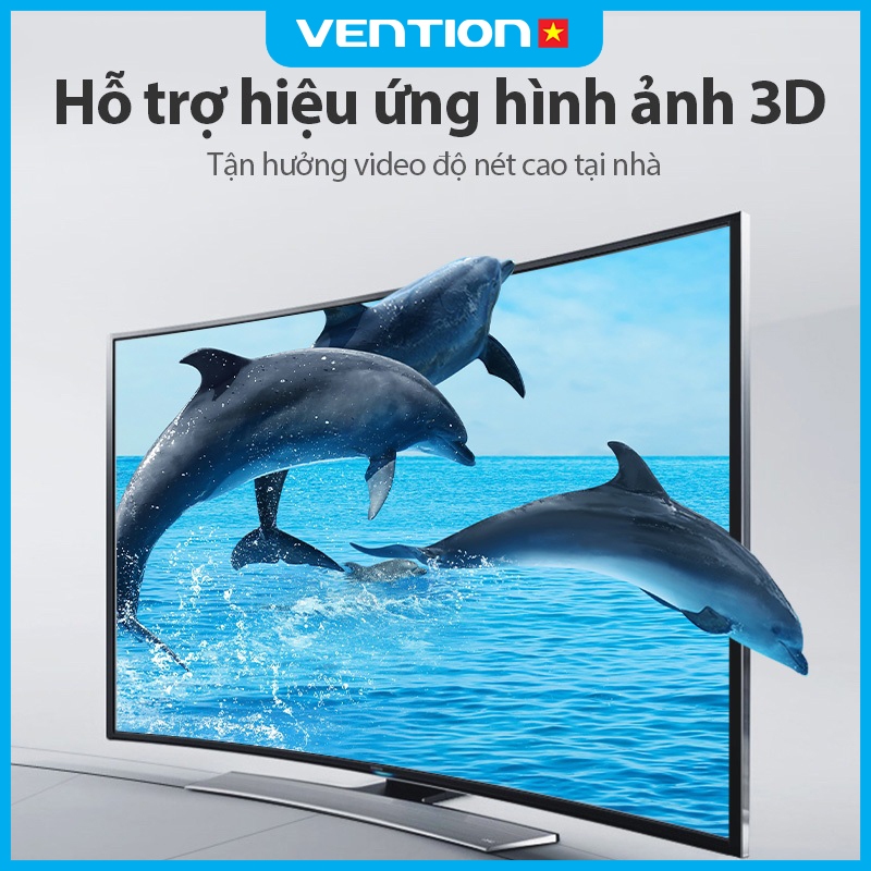 Cáp HDMI 2.0 Vention 4K 60Hz  Siêu Mỏng Cho PC Xbox Màn Hình Chơi Game Đầu Mạ Vàng, Vỏ PVC Bền Chắ