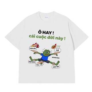 Áo thun meme " ôi hay cuộc đời này" unisex from oversize nam nữ, chất thun 250gsm