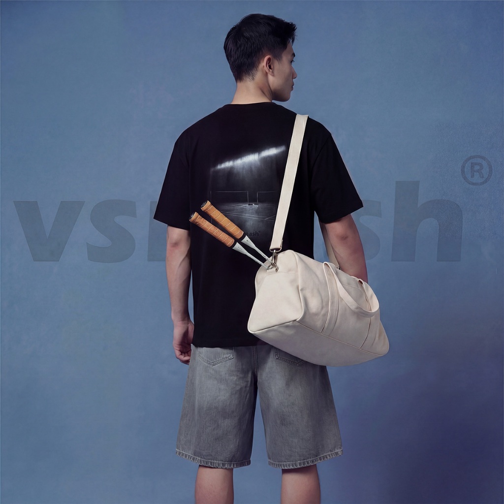 Áo Thun Cầu Lông Unisex Vsmash Sportwear "BLACK & WHITE Court" in Trame– Vải Bông Em Bé Mềm Mịn, Thoáng Mát,Thấm hút