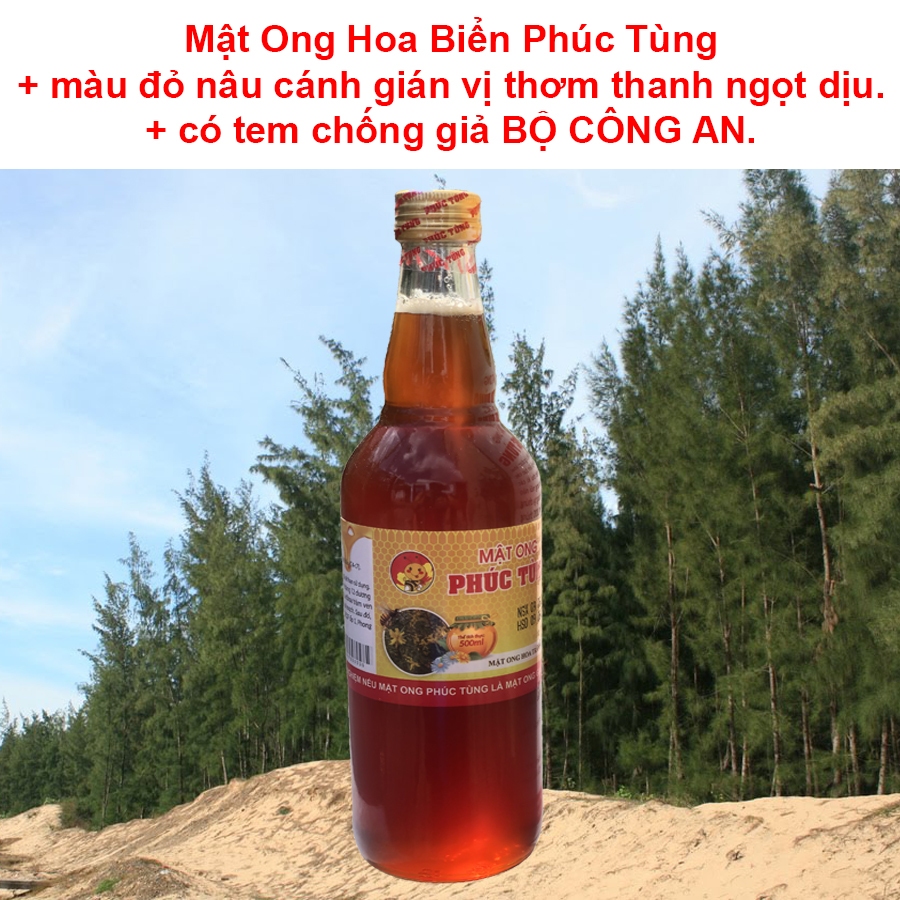 Mật Ong Hoa Biển Phúc Tùng, màu đỏ nâu cán gián, vị thơm thanh ngọt dịu