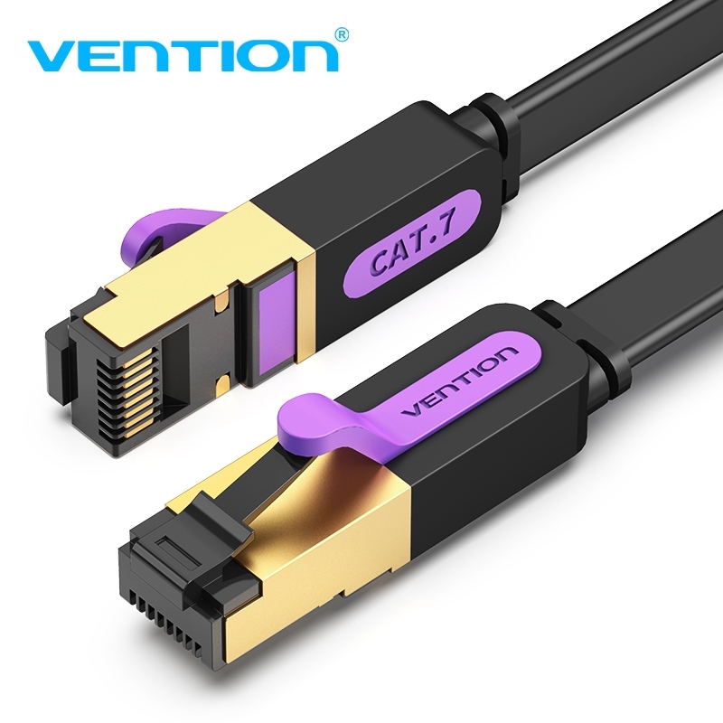 Cáp Mạng Cat7 Vention Cổng Rj45 Dây Dẹt Tốc Độ Cao 10Gbps Băng Thông 600MHz Lõi Đồng Chống Nhiễu