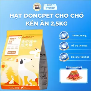 (Bao 2,5kg) Thức ăn cho chó hạt trộn cùng thịt sấy khô DONGPET cao cấp chuyên dành cho chó kén ăn hạt dongpet cho chó