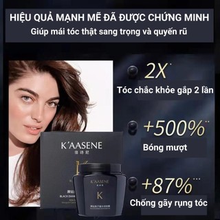 Kem ủ tóc K’AASENE trứng cá muối kim cương đen 500ml - Tóc mềm mượt bóng khoẻ, phục hồi tóc khô xơ hư tổn chẻ ngọn