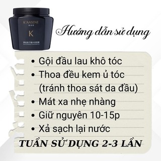 Kem ủ tóc K’AASENE trứng cá muối kim cương đen 500ml - Tóc mềm mượt bóng khoẻ, phục hồi tóc khô xơ hư tổn chẻ ngọn