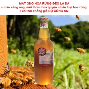 Mật Ong Hoa Rừng Phúc Tùng, Chai Thủy Tinh 500ML, màu vàng óng mùi vị thơm ngon hoà quyện của nhiều loại hoa rừng.
