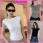 Áo Thun Nữ Tay Hến Cổ Thuyền Nhún Eo Basic RANSHI Ôm Body Tôn Dáng Chất Thun Cotton Mềm Mát - RA358
