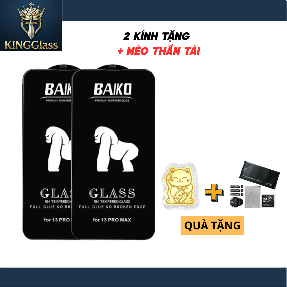 COMBO Kính Cường Lực iphone BAIKO NANO siêu cứng full màn 6/7/8plus.../11/12/13/14/15/16/17/promax