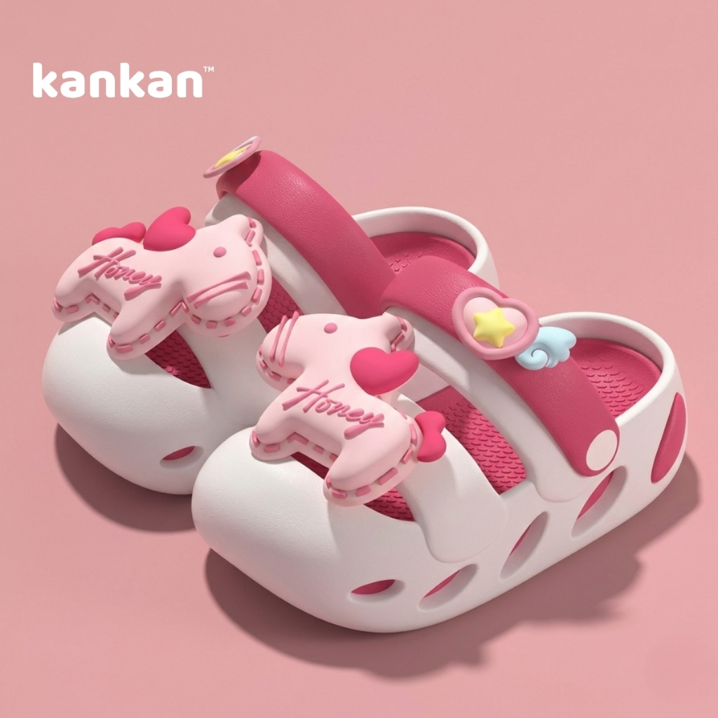 Sandal Cho Bé Gái KanKanStore Xăng Đan Trẻ Em Đính Kèm Sticker Pony KA113