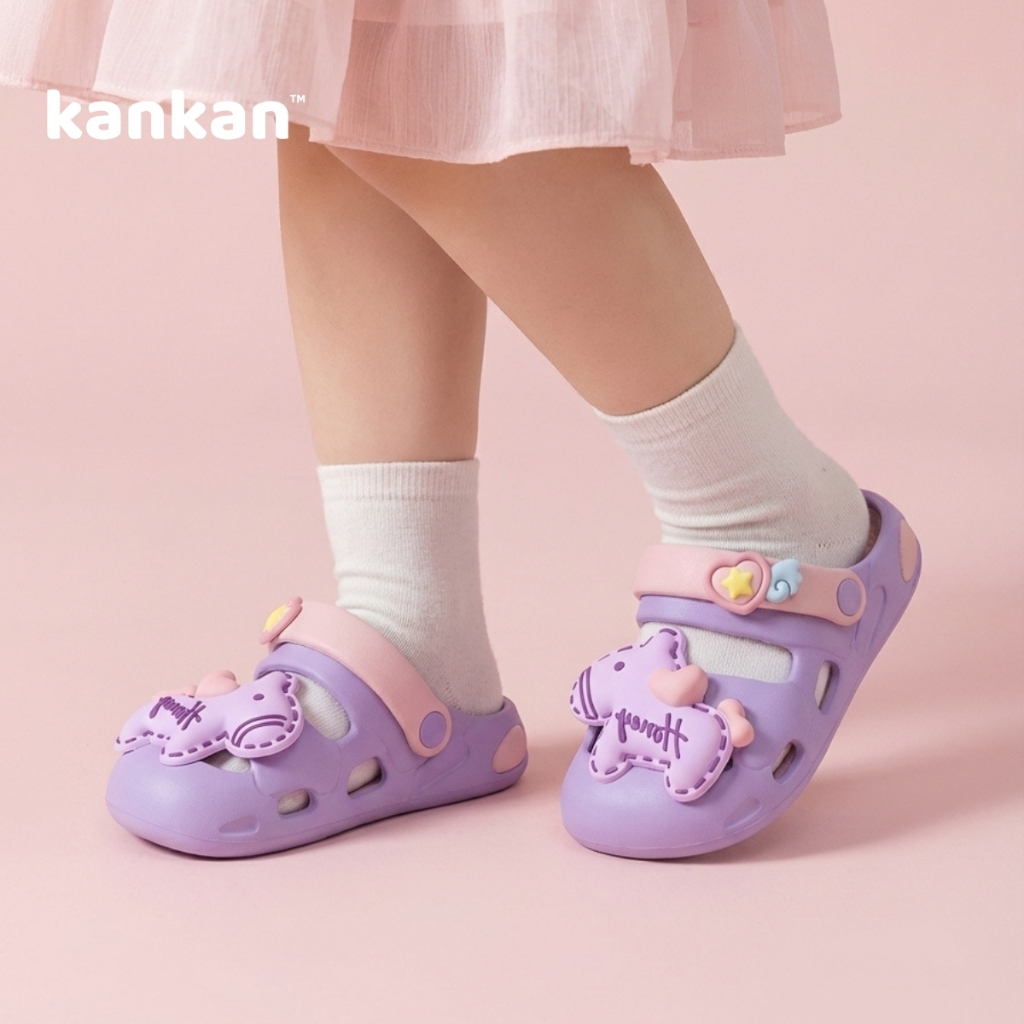 Sandal Cho Bé Gái KanKanStore Xăng Đan Trẻ Em Đính Kèm Sticker Pony KA113
