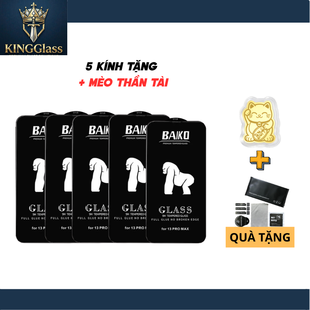COMBO Kính Cường Lực iphone BAIKO NANO siêu cứng full màn 6/7/8plus.../11/12/13/14/15/16/17/promax