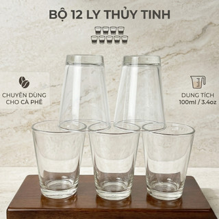 Bộ 12 Ly Thủy Tinh Uống Cà Phê 100ml 17TN - PCD23001 Cẩm Đạt