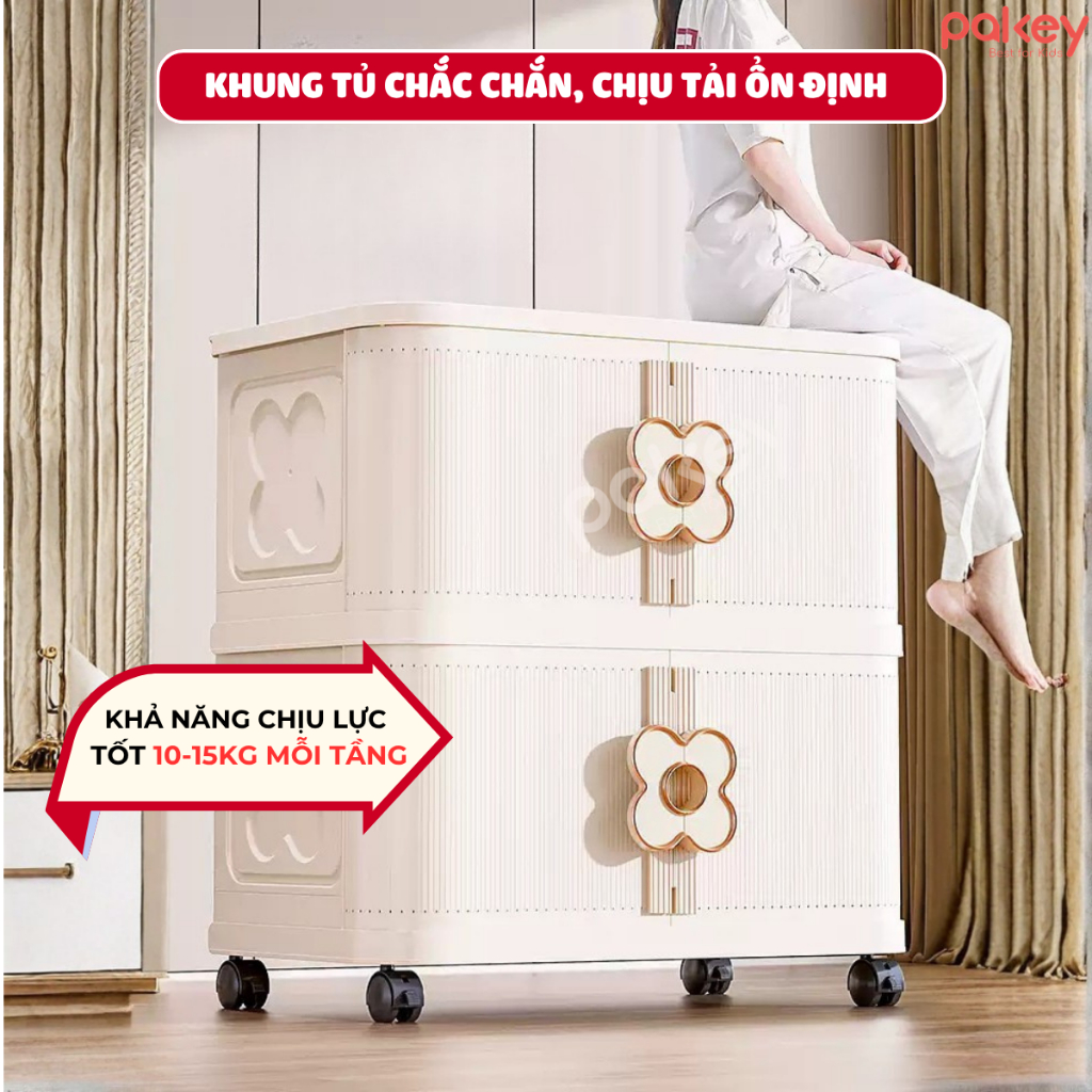 [NEW Hỏa Tốc] Tủ Đựng Đồ Gấp Gọn Đang Năng, Tủ Nhựa Dung Tích Lớn Nhiều Tầng Có Bánh Xe Di Chuyển Tiện Lợi