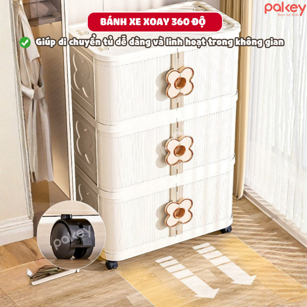 [NEW Hỏa Tốc] Tủ Đựng Đồ Gấp Gọn Đang Năng, Tủ Nhựa Dung Tích Lớn Nhiều Tầng Có Bánh Xe Di Chuyển Tiện Lợi