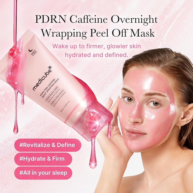 Mặt Nạ Ngủ Medicube PDRN Pink Caffeine Night Wrapping Mask 75ml– Dưỡng Ẩm, Phục Hồi Da, Giảm Thâm, Sáng Da Ban Đêm