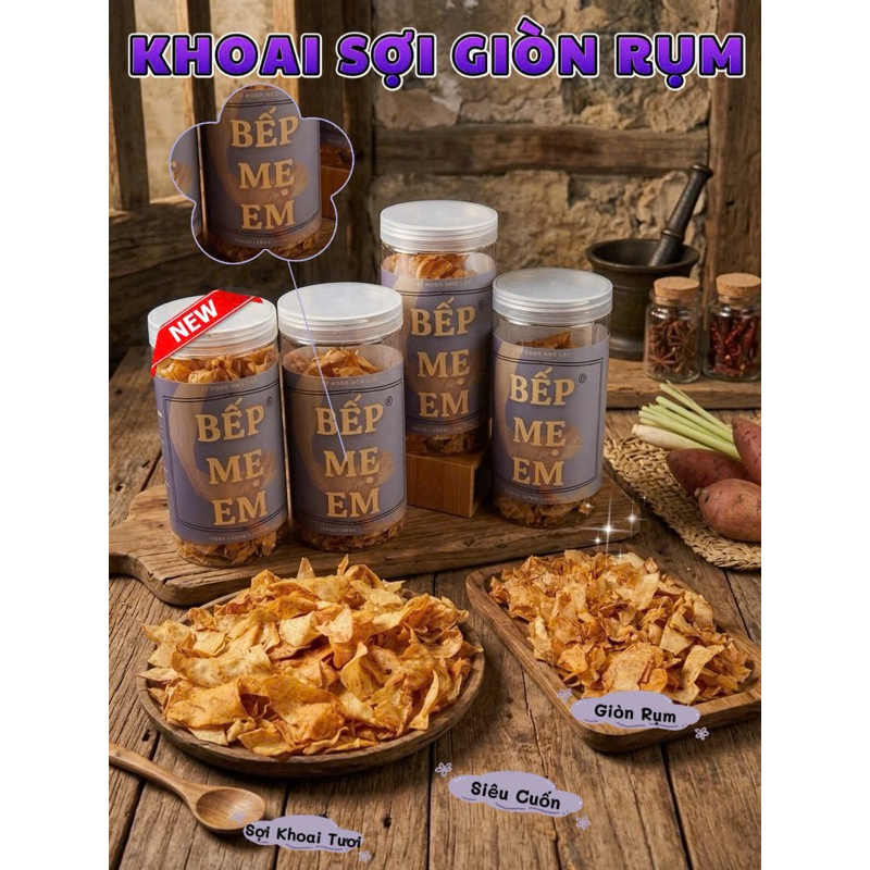 Khoai Sợi Giòn Bếp Mẹ Em - Giòn Rụm / Thơm Ngon / Ăn Vặt Cực Cuốn / Đã Miệng Chill Chill