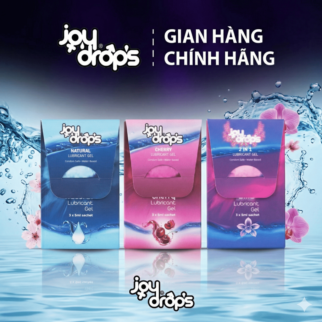 Hộp 3 Gói Gel Bôi Trơn Joydrops Gốc Nước Dùng Thử (3 Gói x 5ml)