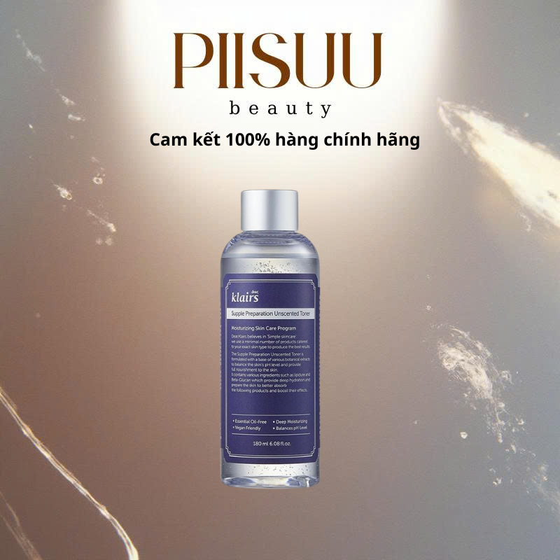 Nước Hoa Hồng Không Mùi Dành Cho Da Nhạy Cảm Dear, Klairs Unscented Toner 180ml