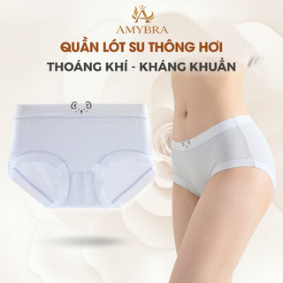 Quần Lót Nữ Su Thông Hơi Đáy May Kháng Khuẩn, Quần Chip Nữ Cạp Vừa Họa Tiết Dễ Thương AMYBRA L718