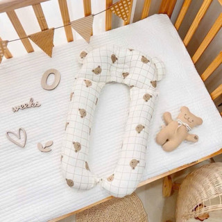 Gối U gấu Royal xô muslin Đa Năng cho bé sơ sinh