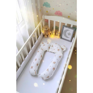 Gối U gấu Royal xô muslin Đa Năng cho bé sơ sinh