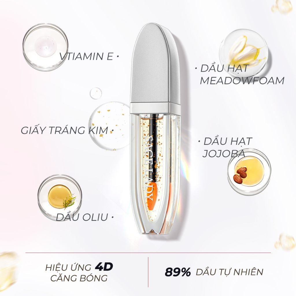 Son Dưỡng Môi SACE LADY Thay Đổi Màu Sắc Dưỡng Âm 3.5g + Son Bóng Dưỡng Ẩm 3.3G
