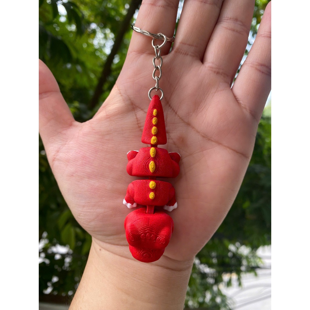 Móc khóa rồng đỏ dễ thương | Dragon keychain cute mini | Phụ kiện treo balo túi xách độc đáo