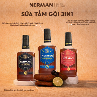 Combo say mê Nerman - Sữa tắm Lion Bartender 330g & DDVS Lion Bartender 100g & Xịt miệng Cool Smile chanh 10ml & Cọ tắm