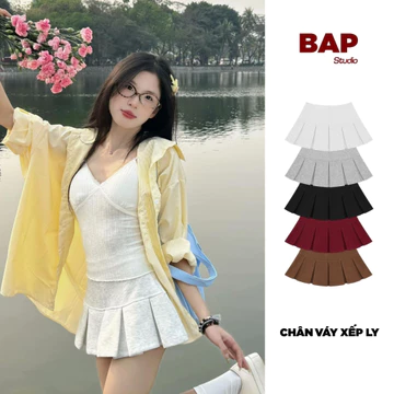 Chân Váy Xếp Ly Nữ, Chân Váy Tennis Dáng Ngắn Tôn Dáng Nỉ 2 Da Có Quần Bảo Hộ BAP STUDIO - V8