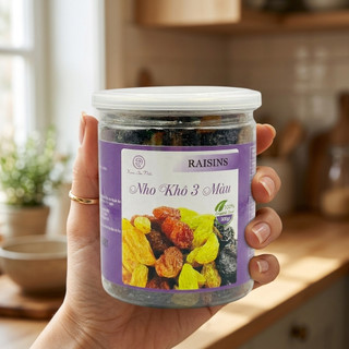 Nho Khô Ba Màu 300g - Nho Đen Nho Vàng Nho Đỏ Tự Nhiên, Dẻo Ngọt, Ăn Vặt Healthy