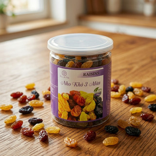 Nho Khô Ba Màu 300g - Nho Đen Nho Vàng Nho Đỏ Tự Nhiên, Dẻo Ngọt, Ăn Vặt Healthy