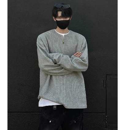 Áo Thun Nam Dài Tay 3KMENSWEAR Khóa Kéo Cổ Cotton Tổ Ong Thoáng Mát Phong Cách Hoodie