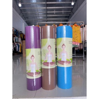 Thảm tập yoga, Thảm chất liệu TPE dày tập 8mm 2 lớp định tuyến