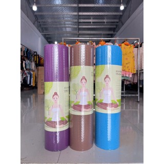 Thảm tập yoga, Thảm chất liệu TPE dày tập 8mm 2 lớp định tuyến
