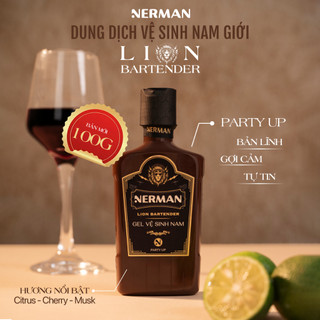 Dung dịch vệ sinh nam giới Nerman Lion Bartender 100G làm sạch, dịu nhẹ cho da