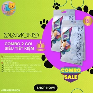 Combo 2 Gói Cát Vệ Sinh Cho Mèo Diamond – Túi 9L (3.8kg) | Vón Cục Chắc – Ít Bụi – Khử Mùi Hiệu Quả