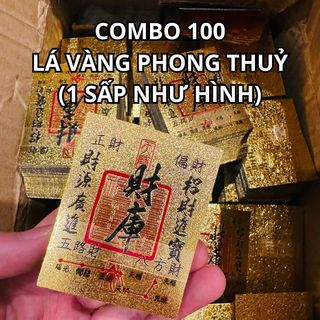 [Giá Sỉ] Combo 100 Lá Vàng Phong Thuỷ (1 SẤP NHƯ HÌNH)