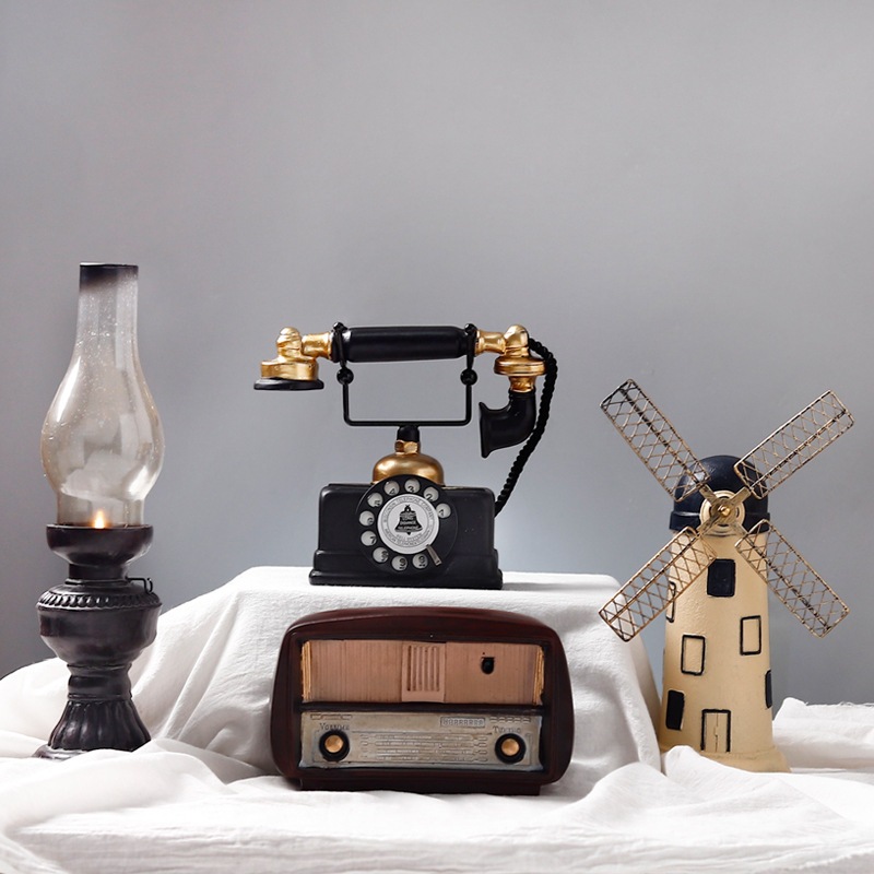 Bộ tượng các mẫu mô hình đồ dùng kiểu vintage decor nhà cửa