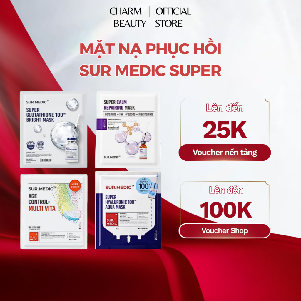 super glutathione 100 bright mask Mặt Nạ Dưỡng Trắng Da Chuyên Sâu Sur.Medic Super Glutathione 100 Bright  Mask 30ml main image 1