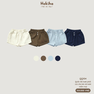 Quần đùi kaki phối cúc năng động Hokiha vải kaki mềm mại, thoáng mát cho bé từ 8-17kg QQ104