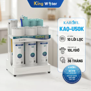 [GIÁ TẠI KHO] Máy Lọc Nước RO Karofi KAQ-U50K, Máy Lọc Nước Âm Tủ Giá Rẻ, 10 Lõi Uống Trực Tiếp Chính Hãng