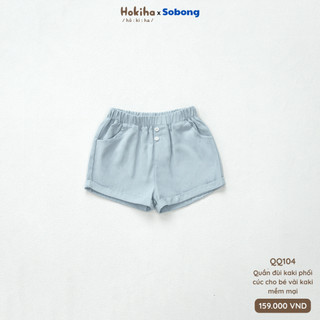 Quần đùi kaki phối cúc năng động Hokiha vải kaki mềm mại, thoáng mát cho bé từ 8-17kg QQ104