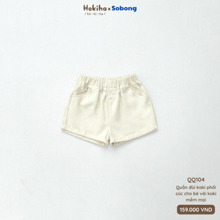 Quần đùi kaki phối cúc năng động Hokiha vải kaki mềm mại, thoáng mát cho bé từ 8-17kg QQ104