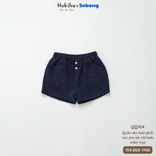 Quần đùi kaki phối cúc năng động Hokiha vải kaki mềm mại, thoáng mát cho bé từ 8-17kg QQ104