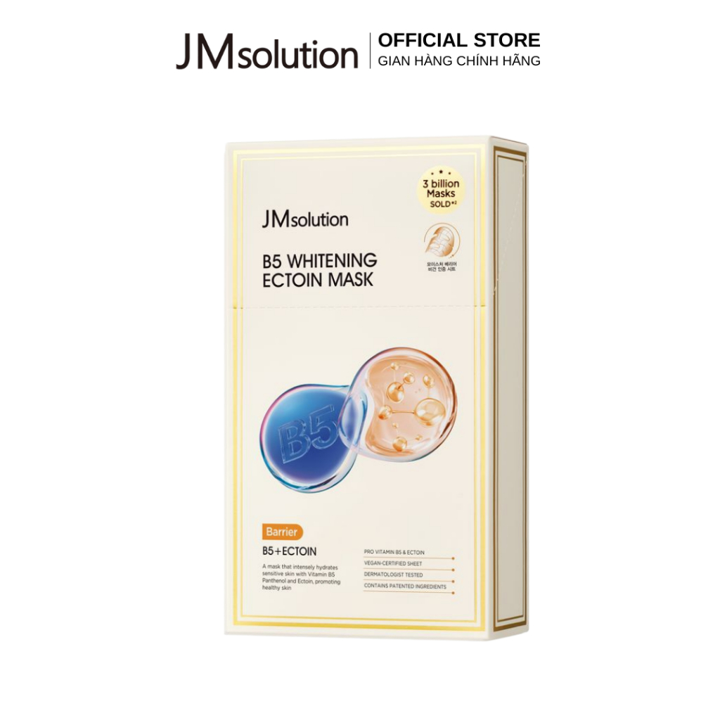 JMsolution Mặt Nạ B5 Whitening Ectoin Mask Chính Hãng Cấm Ẩm Phục Hồi Cho Da Nhạy Cảm, Tăng Cường Hàng Rào Bảo Vệ Da